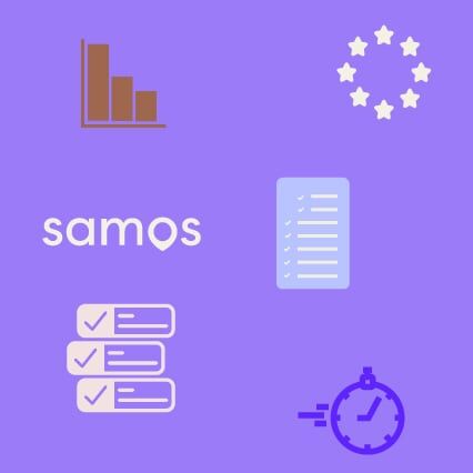 Picture of SAMOS logo, EU flag and some checkboxes